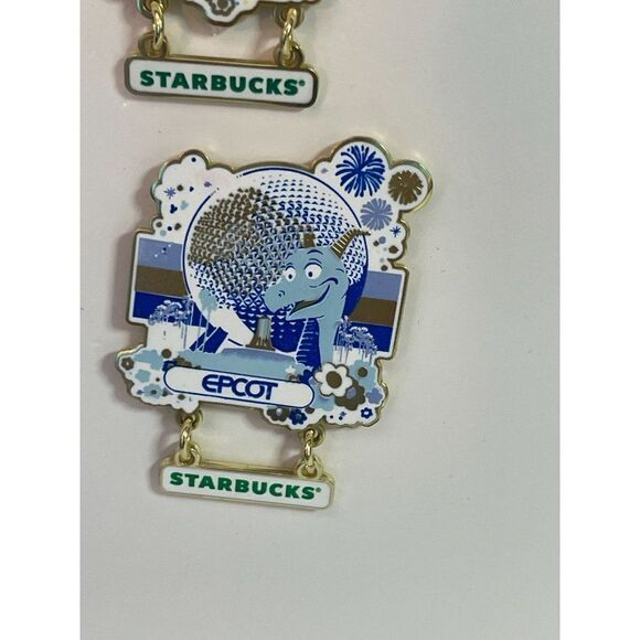 Disney Starbucks Pin Set Parks Icons Animal Magic Hollywood Epcot New with Card - Picture 5 of 10